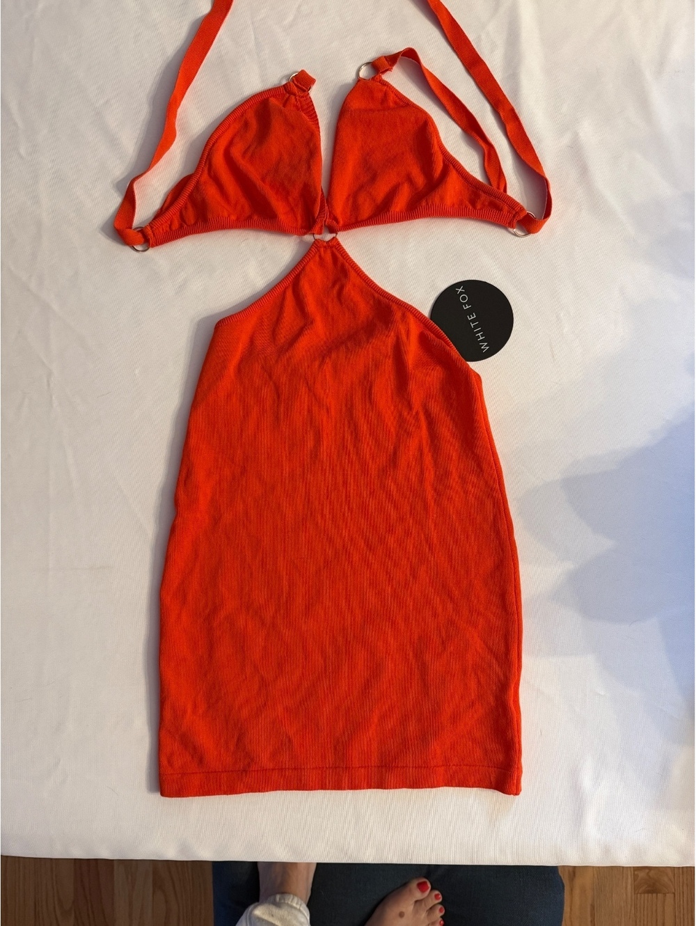 White Fox Boutique Fiery Red Fashion Highlights Mini Dress XS